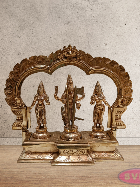 Panchaloham Murugan With Devasena And Valli Idol Set