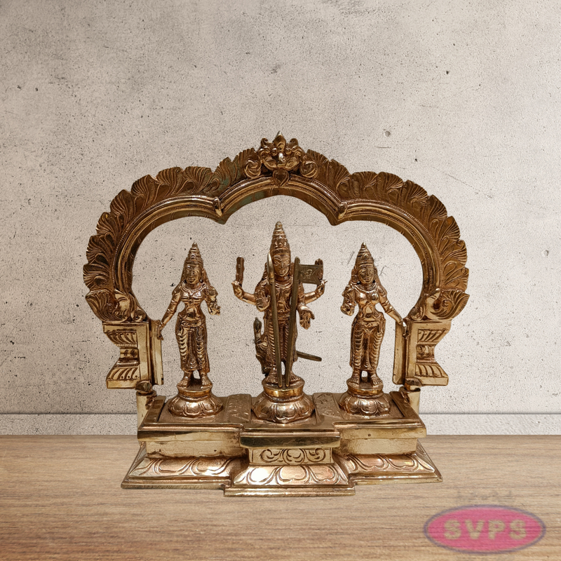 Panchaloham Murugan With Devasena And Valli Idol Set
