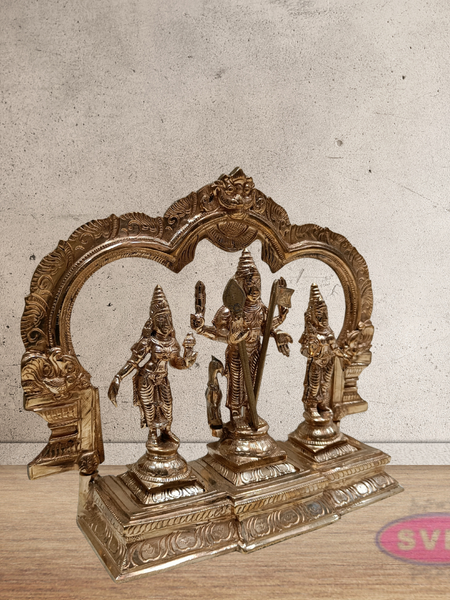 Panchaloham Murugan With Devasena And Valli Idol Set