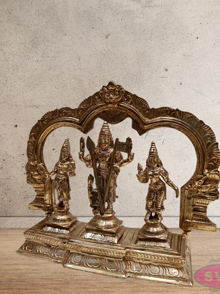 Panchaloham Murugan With Devasena And Valli Idol Set