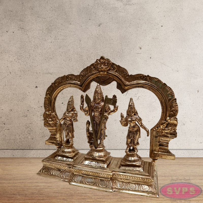 Panchaloham Murugan With Devasena And Valli Idol Set