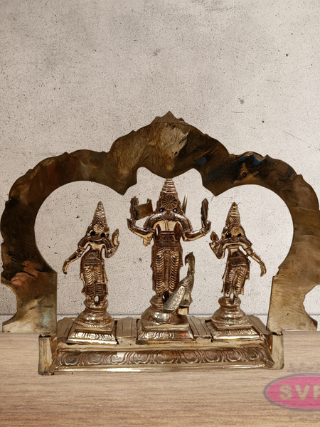 Panchaloham Murugan With Devasena And Valli Idol Set