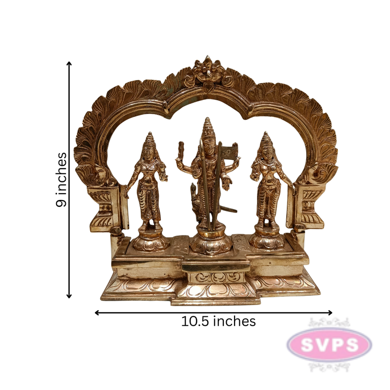 Panchaloham Murugan With Devasena And Valli Idol Set