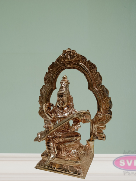 Panchaloham Saraswati Idol With Arch