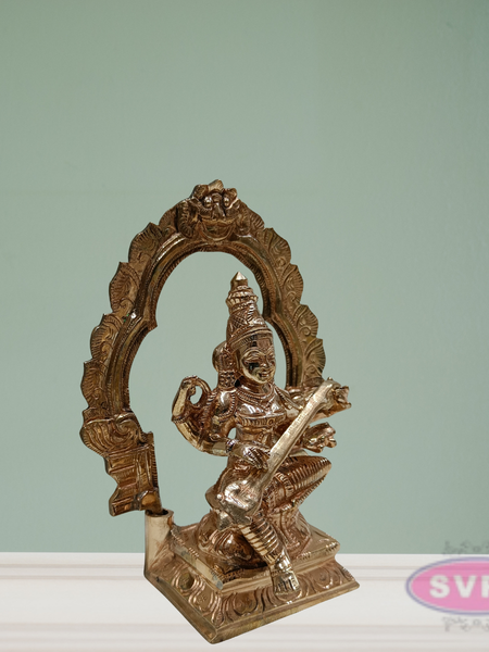 Panchaloham Saraswati Idol With Arch