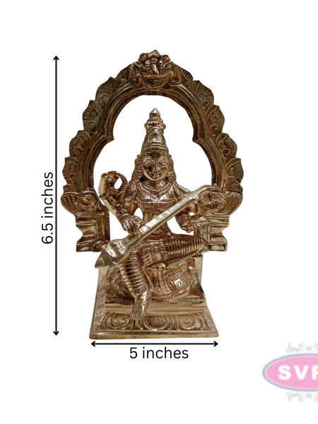Panchaloham Saraswati Idol With Arch