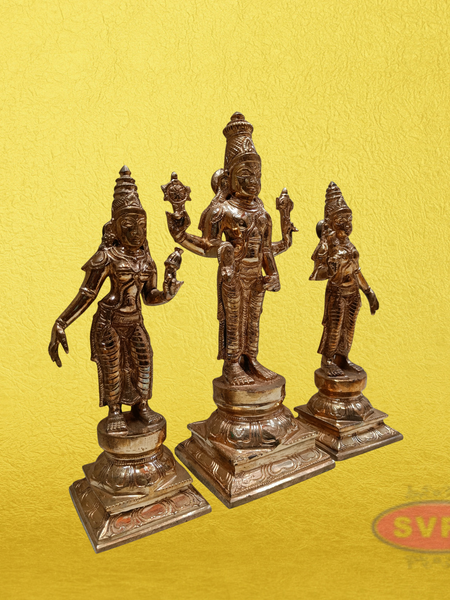 Panchaloham Srinivasa Perumal Sridevi Bhoodevi Set / 12 Inches