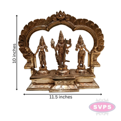 Panchaloham Murugan Valli Deivayanai Idol Set with Prabhavali