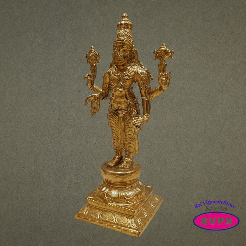 Sri Perumal Panchaloha Idol 12 Inches – Authentic Panchalogham Murti for Pooja