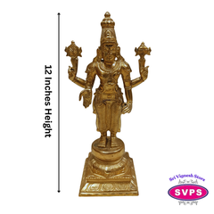 Sri Perumal Panchaloha Idol 12 Inches – Authentic Panchalogham Murti for Pooja