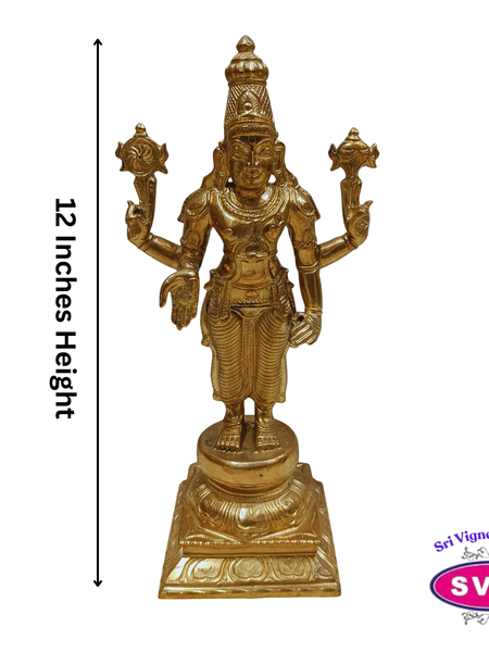 Sri Perumal Panchaloha Idol 12 Inches – Authentic Panchalogham Murti for Pooja