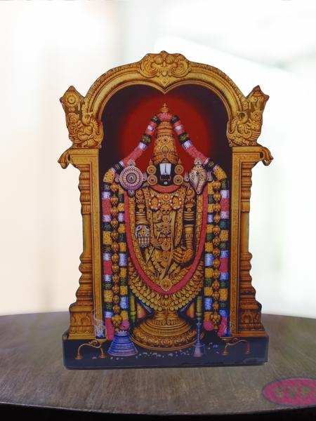 Wooden Sri Balaji Table Stand / Wall Hanging Photo Cutout
