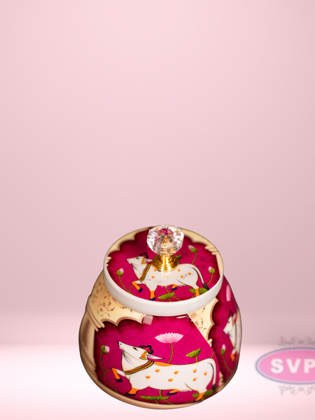 Pichwai Cow Design Nuts Jar