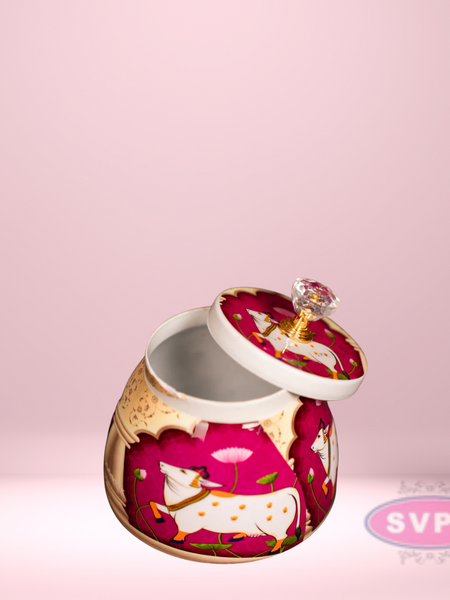 Pichwai Cow Design Nuts Jar