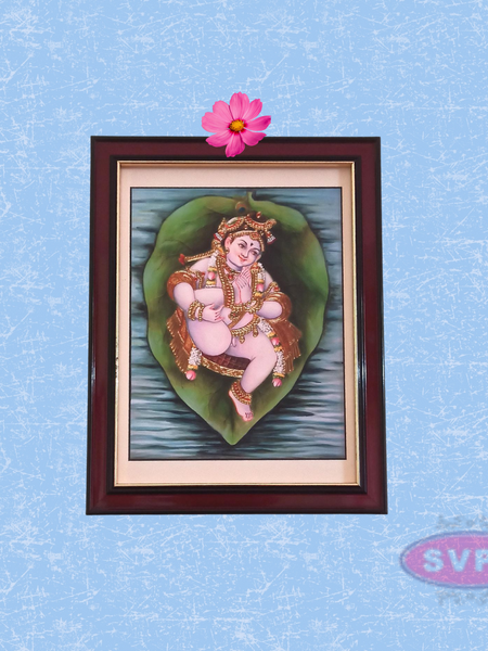 Pipal Leaf / Alilai Floating Krishna Photo Frame