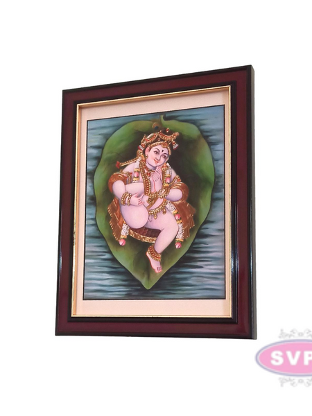 Pipal Leaf / Alilai Floating Krishna Photo Frame