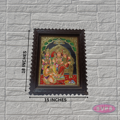 Rama Pattabhishekam Tanjore Painting with Premium Teak Wood Frame – Gold Foil Traditional Art