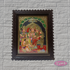 Rama Pattabhishekam Tanjore Painting with Premium Teak Wood Frame – Gold Foil Traditional Art