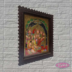 Rama Pattabhishekam Tanjore Painting with Premium Teak Wood Frame – Gold Foil Traditional Art