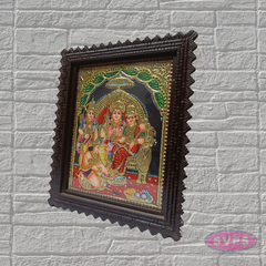 Rama Pattabhishekam Tanjore Painting with Premium Teak Wood Frame – Gold Foil Traditional Art