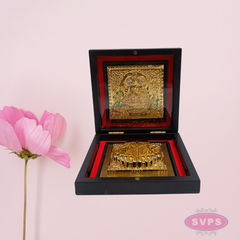 Gold Plated Sri Radha Krishna Padam Box