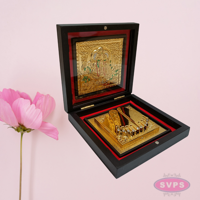 Gold Plated Sri Radha Krishna Padam Box