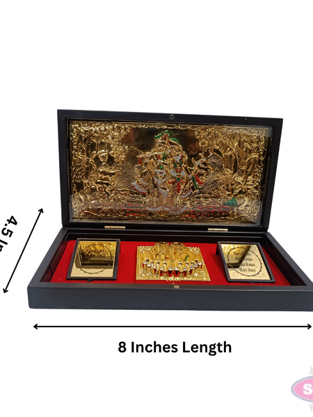 Gold Plated Radha Krishna  Padam Box