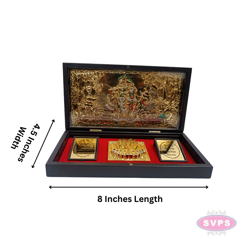 Gold Plated Radha Krishna  Padam Box