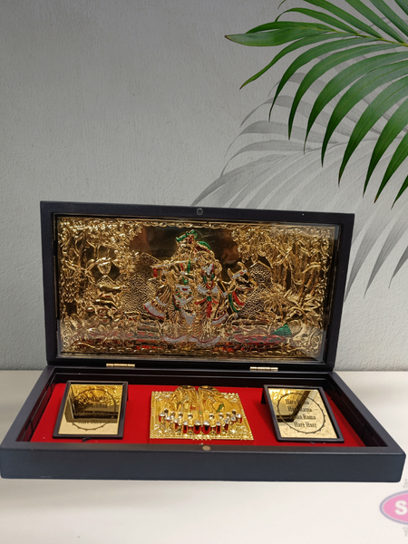 Gold Plated Radha Krishna  Padam Box