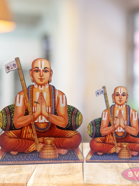 Wooden Sri Ramanujacharya Table Stand / Wall Hanging Photo Cutout