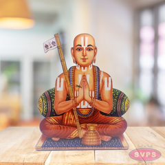 Wooden Sri Ramanujacharya Table Stand / Wall Hanging Photo Cutout