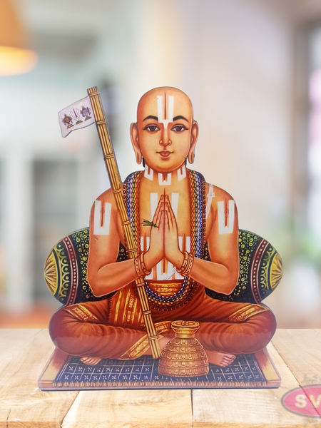 Wooden Sri Ramanujacharya Table Stand / Wall Hanging Photo Cutout