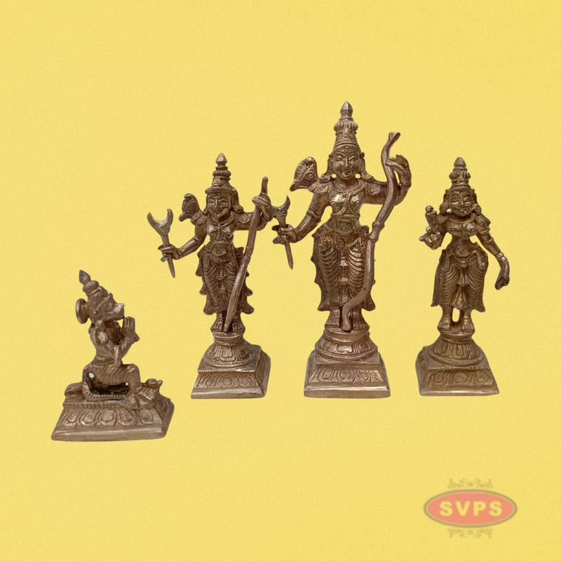 Handmade Panchalogam   Ramar Set / Ram Sita Lakshman Hanuman Statue