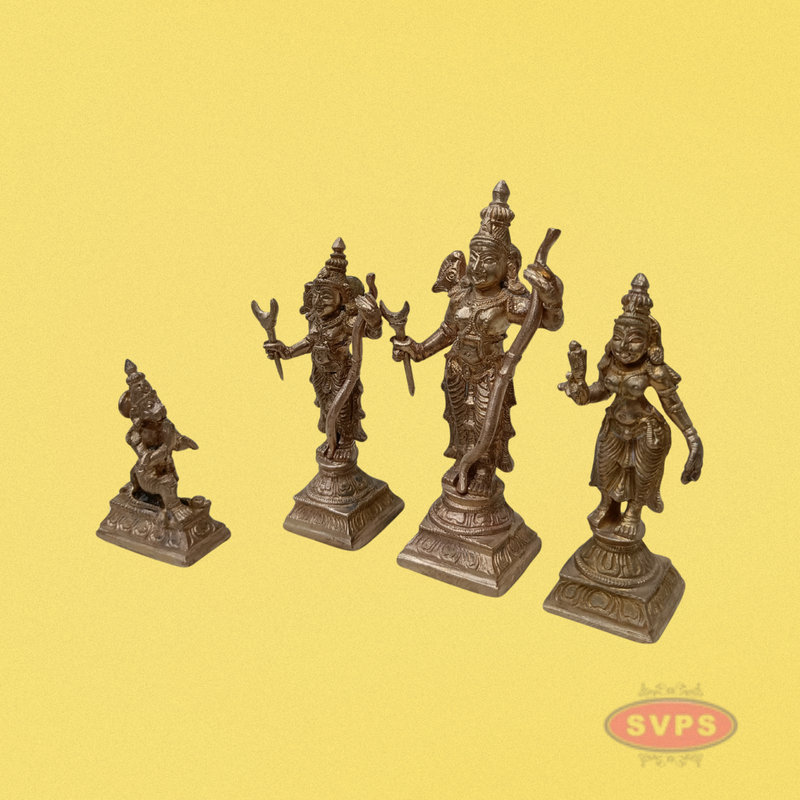 Handmade Panchalogam   Ramar Set / Ram Sita Lakshman Hanuman Statue