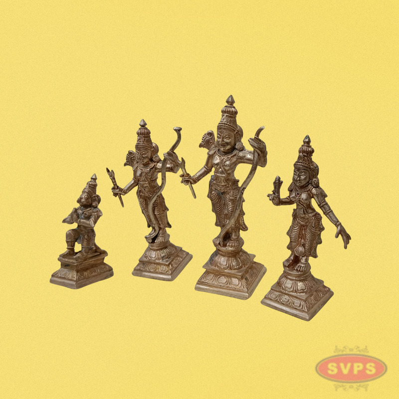 Handmade Panchalogam   Ramar Set / Ram Sita Lakshman Hanuman Statue