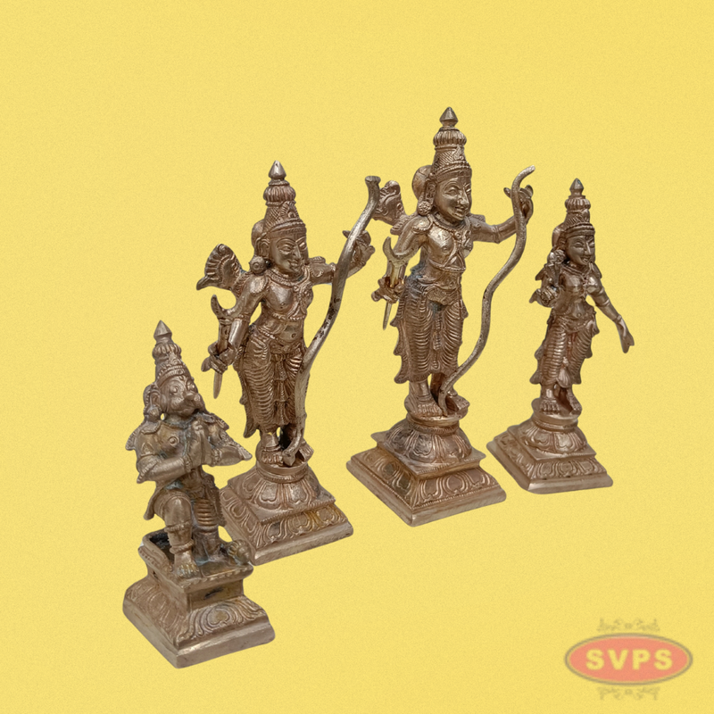 Handmade Panchalogam   Ramar Set / Ram Sita Lakshman Hanuman Statue