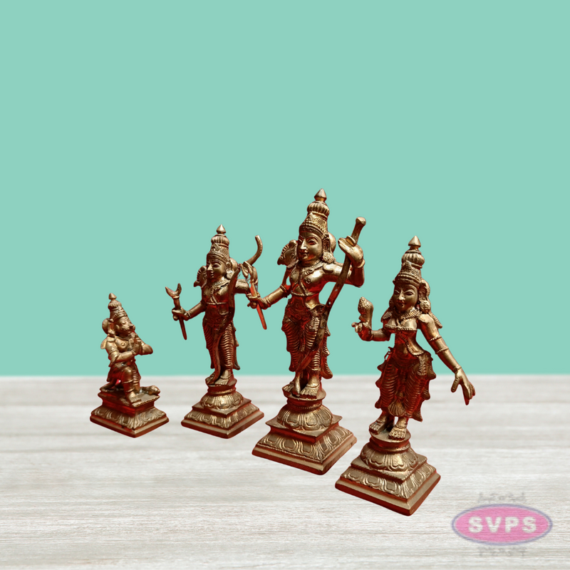 Handmade Panchalogam   Ramar Set / Ram Sita Lakshman Hanuman Statue