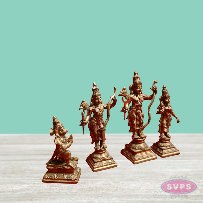 Handmade Panchalogam   Ramar Set / Ram Sita Lakshman Hanuman Statue