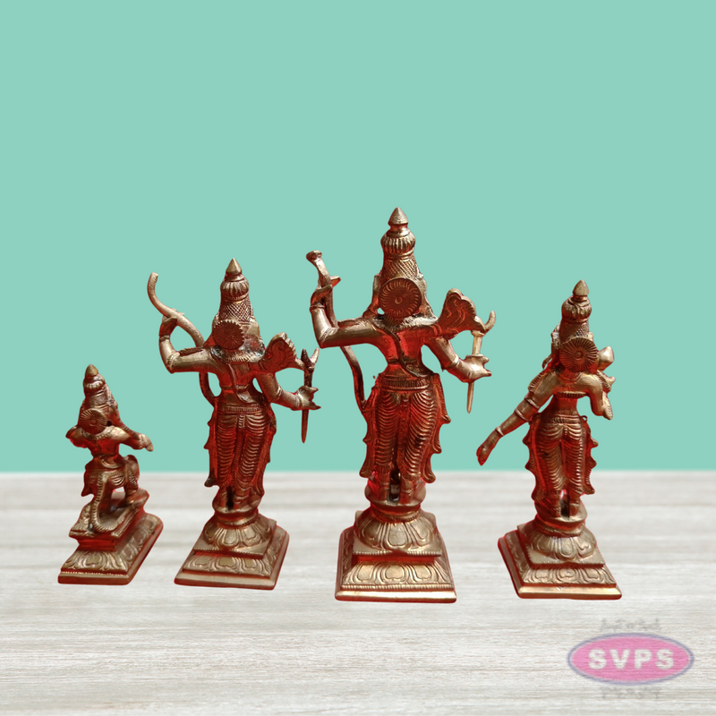Handmade Panchalogam   Ramar Set / Ram Sita Lakshman Hanuman Statue