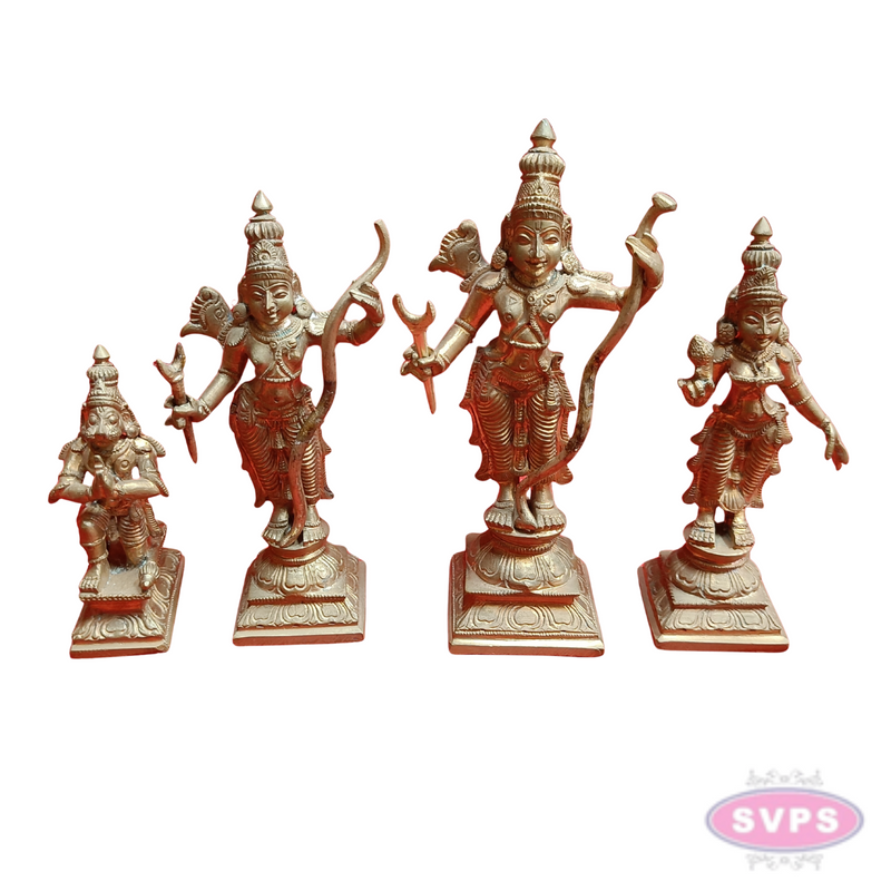 Handmade Panchalogam   Ramar Set / Ram Sita Lakshman Hanuman Statue