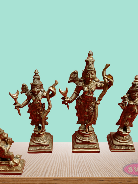 Handmade Panchalogam   Ramar Set / Ram Sita Lakshman Hanuman Statue