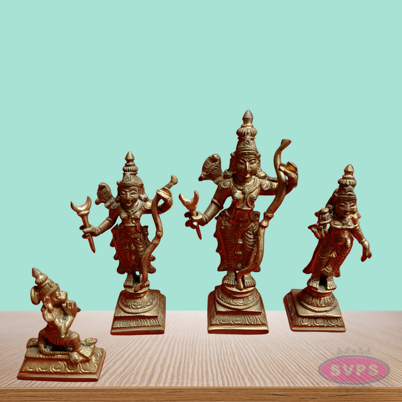 Handmade Panchalogam   Ramar Set / Ram Sita Lakshman Hanuman Statue