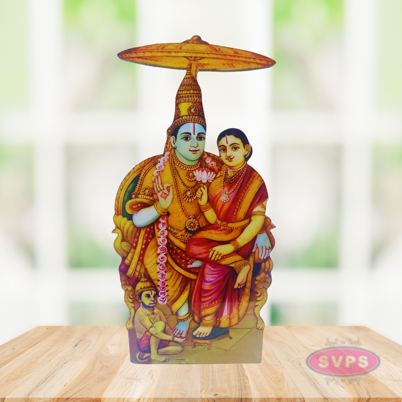 Wooden Sri Rama Pattabhishekam Table Stand / Wall Hanging Photo Cutout