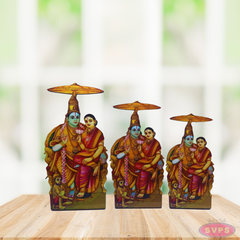 Wooden Sri Rama Pattabhishekam Table Stand / Wall Hanging Photo Cutout
