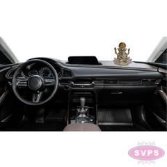 Resin Ganesh On lotus Gold Coated Statue For Car Dashboard
