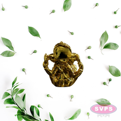Resin Ganesha Gold Coated Statue / Car Dashboard / Office Desk