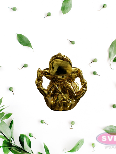 Resin Ganesha Gold Coated Statue / Car Dashboard / Office Desk
