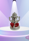 Resin Ganesha Gold Silver Coated With Red Dhothi