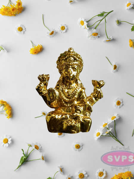 Resin Lakshmi Gold Coated Idol / Home/ Car Dashboard/ Office Desk