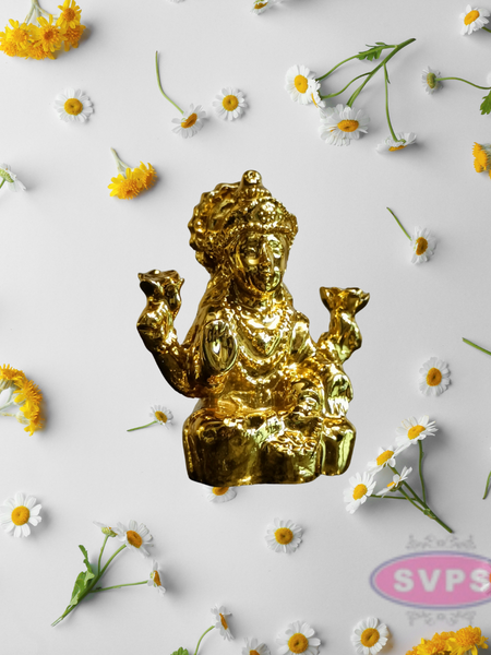 Resin Lakshmi Gold Coated Idol / Home/ Car Dashboard/ Office Desk
